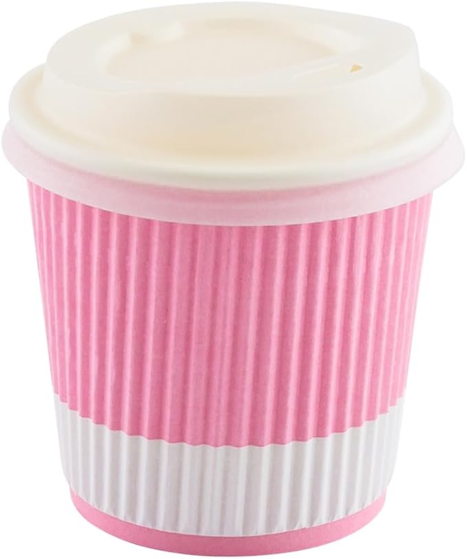 4 oz Light Pink Paper Coffee Cup - Image 8