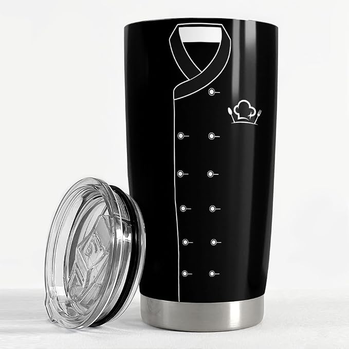 Gifts for Women Men Chef Tumbler 20oz Chef Stainless Steel Insulated Tumblers - Image 3