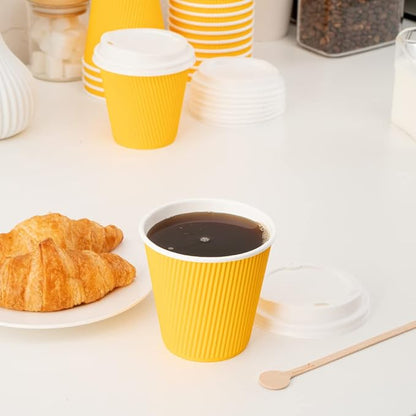 Restaurantware 8 Ounce Double Wall Disposable Coffee Cups, 500 Insulated Yellow - Image 6