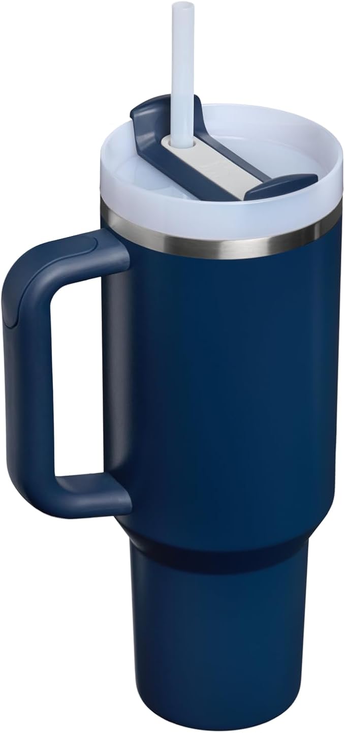 STANLEY Quencher H2.0 Flow State Tumbler, 40 oz, Dark Navy | Handle and Straw | - Image 3
