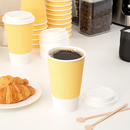 Restaurantware 16 Ounce Double Wall Disposable Coffee Cups, 500 Insulated Light - Image 7