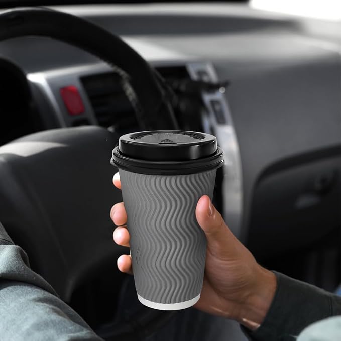 BYSNOW 500 Pack 16 oz Paper Coffee Cups - Image 4