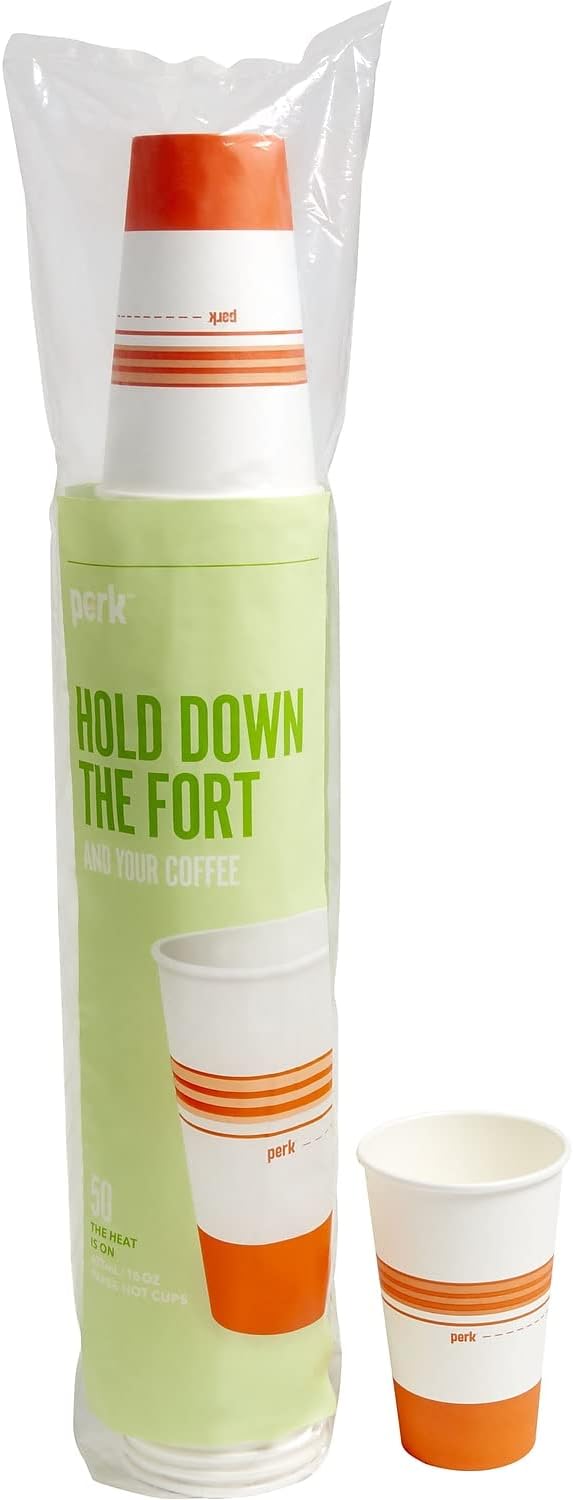 Perk Paper Hot Cups, 16 Oz by Perk