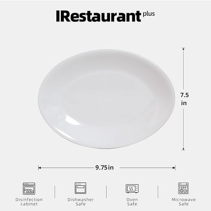Stoneware Coupe Commercial Grade Dinnerware Bright White Oval Platter 9.75" x 7.5", Case of 24