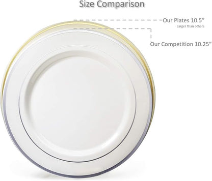 " OCCASIONS " 40 Plates Pack, Heavyweight Disposable Wedding Party Plastic - Image 7