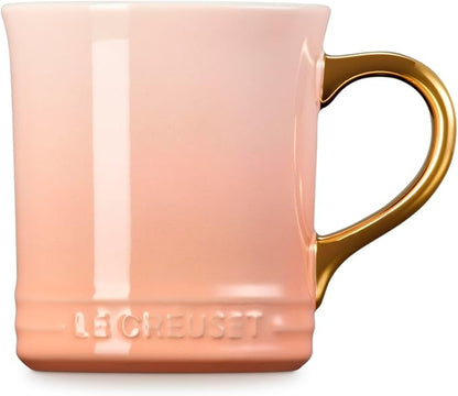 Le Creuset Stoneware Vancouver Mug, 14 oz., Peche/Gold Metallic Handle - Image 4