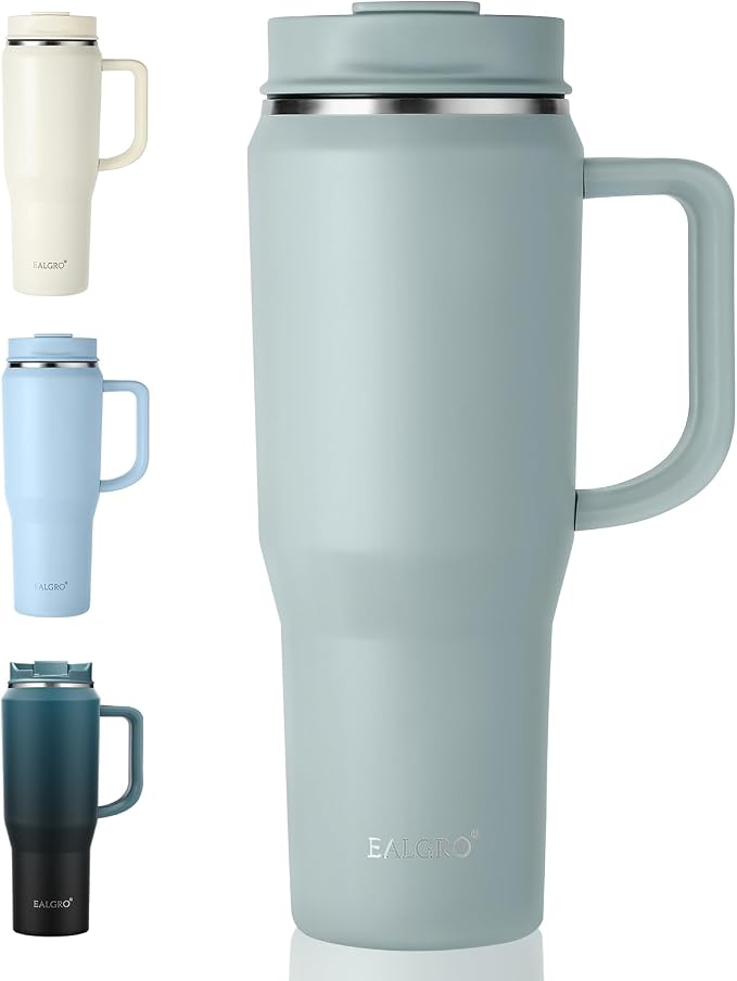 EALGRO 40 oz Tumbler with Handle, Insulated Tumblers with Lid and Straw | by EALGRO