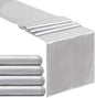 5 Pcs Silver Satin Table Runners 12x108 inch Bright Satin Silk Fabric | Smooth by B-COOL