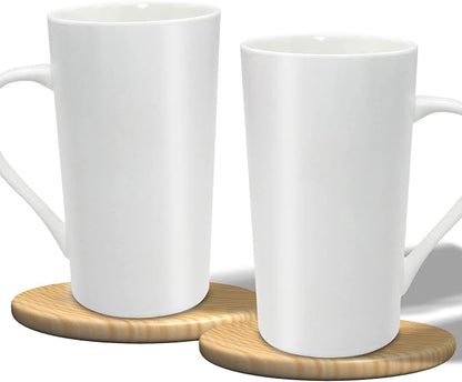 20 oz White Ceramic Coffee Mugs, Large Tall Coffee Mug - Image 6
