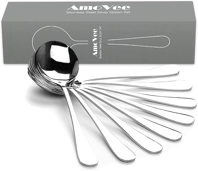 12 Piece Soup Spoons, High Grade Stainless Steel Soup Spoons, Dishwasher Safe - Image 4