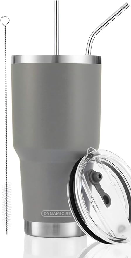 D·S 30oz Grey Tumbler Double Wall Vacuum Insulated Travel Coffee Mug | Double by D%C2%B7STUMBLER