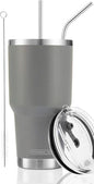 D·S 30oz Grey Tumbler Double Wall Vacuum Insulated Travel Coffee Mug | Double by D%C2%B7STUMBLER
