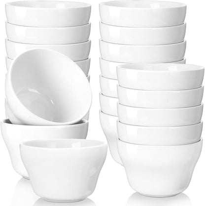 Patelai 12 Pcs 8 oz Porcelain Soup Cups Small White Dessert Bowls Broth Dip Cups by Patelai