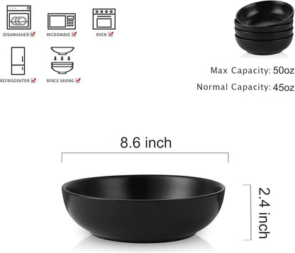 Selamica Ceramic Pasta Bowls 50 OZ, Large Salad Bowls - Image 3