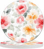Pastel Roses Watercolor Anti Slip Coasters Beautiful Colorful Blossom Botanical Cups Place Mats for Table Home Decor 4 Inches Living Room Kitchen Coffee Table,2 Pcs