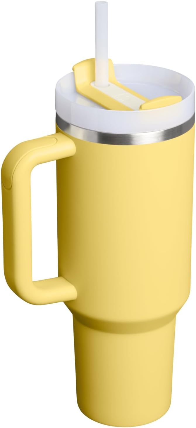 STANLEY Quencher H2.0 Flow State Tumbler, 40 oz, Daffodil | Handle and Straw | - Image 3