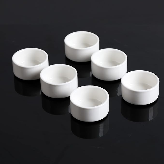 1 oz Mini Porcelain Ramekins Set of 6 （White） | Set of 6 mini ramekins - Image 6