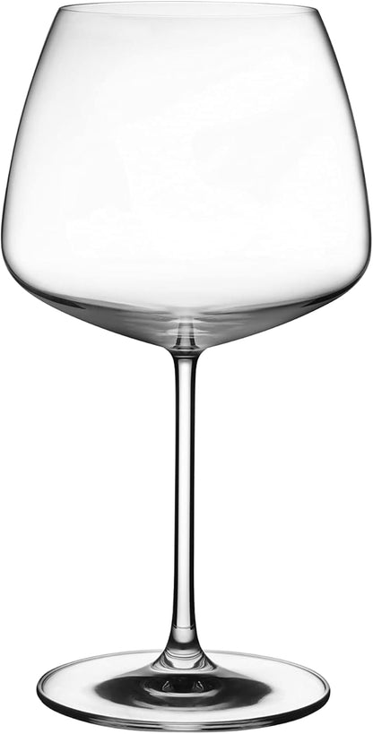 NUDE Mirage Set of 2, White Crystal Wine Stem Glasses 19.25 oz, |Lead-Free Crystal|, Clear Glass Wine Tumbler, Ideal for Cocktails & Perfect for Homes & Bars