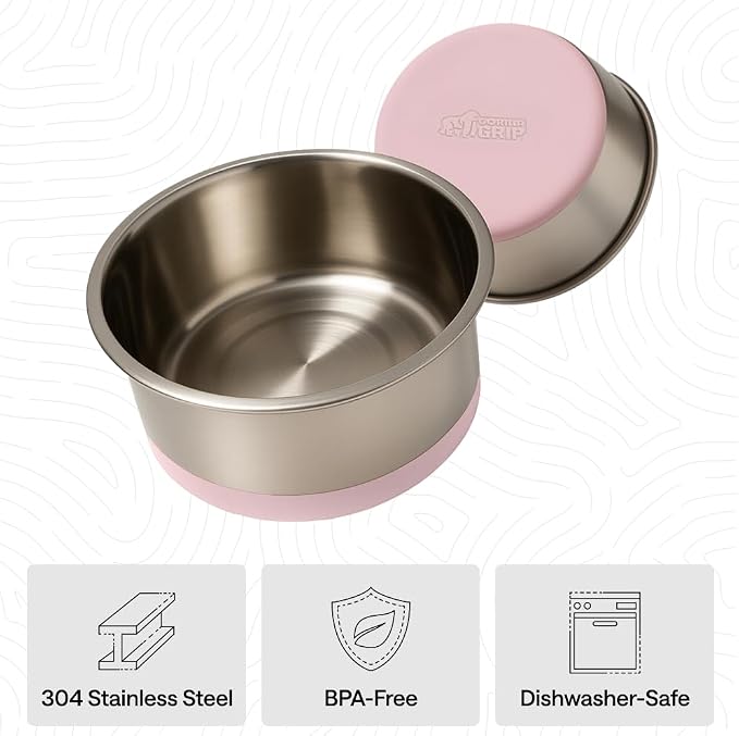 GORILLA GRIP Dog Bowls, Food Grade 304 Stainless Steel, Holds 8 Cups Each Food - Image 6