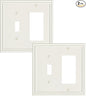 2-Pack Combo Toggle/Decorator Light Switch Cover Plate, Light Almond Decorative Electrical Outlet Covers, Durable Solid Zinc Alloy Wall Switch Plates and Outlet Covers