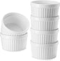 8 oz Ramekins Set of 6, Porcelain Ramekins Oven Safe, Small Souffle Dishes by Samsle