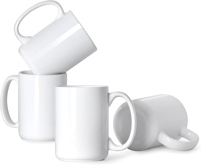 16 OZ Coffee Mugs, Classic Blank Ceramic Cup by Smilatte