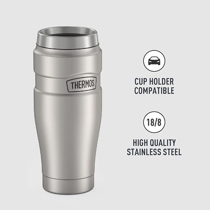 THERMOS Stainless King Travel Tumbler, 16 Ounce, Vacuum-Insulated | Matte Steel - Image 4