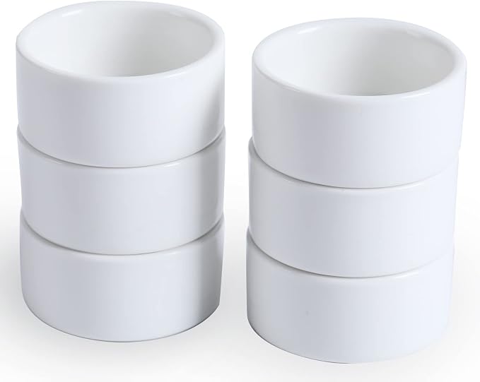 1 oz Mini Porcelain Ramekins Set of 6 （White） | Set of 6 mini ramekins by HOME
