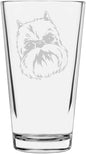 Griffon Bruxellois (Brussels) Dog Themed Etched All Purpose 16oz Pint Glass