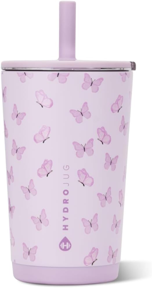 HydroJug Everyday Tumbler 14 oz, Ceramic-Lined Straw Cup, Flutter | Vacuum by Hydrojug