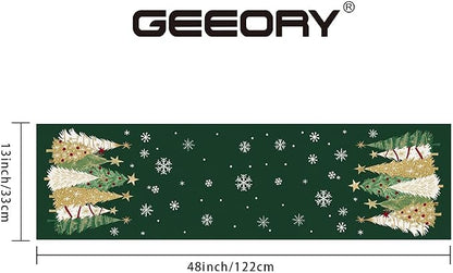 Christmas Table Runner 13x48 Inch, Xmas Trees Snowflakes Holiday Decorative - Image 6