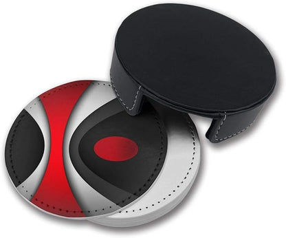 Black in Modern Abstract Red Drinks Coasters - Image 4
