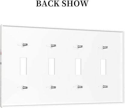 Light Switch Cover Baseball Sports Ball Game 4 Gang Switch Plate Quad Toggle Wall Plates Decorative Switchplate Electrical Outlet Cover for Bathroom Bedroom Decor