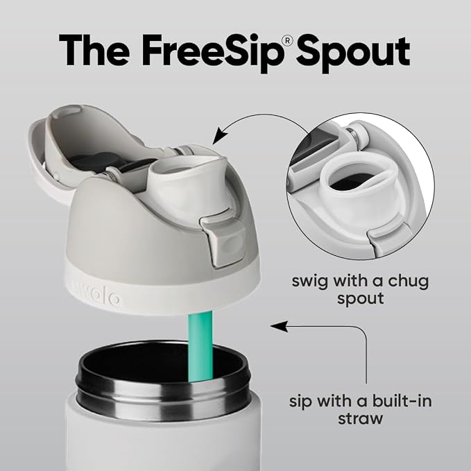 Owala FreeSip Kids Stainless Steel Water Bottle 16 oz Shy Marshmallow - Image 3