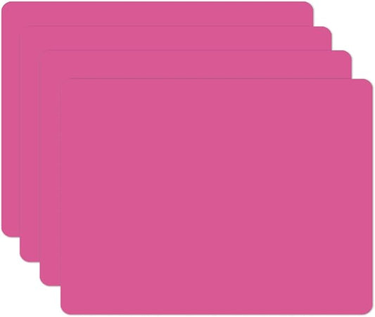 Silicone Placemats, Food-Grade Non-Slip Waterproof, Dining, Stain Resistant, Countertop Protector, Kitchen Counter Mat, Heat Resistant, Baking mat Dishwasher Safe (15.7x11.8Inch-4pack, Rose)