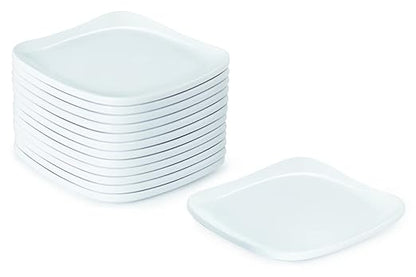 G.E.T. CS-6114-W-EC 4" Square Coupe Plate, Siciliano Dinnerware, White (Pack of 4)