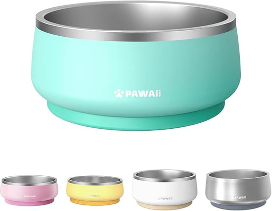Pawaii Dog Bowl, 34 oz Stainless Steel Food and Water Bowl, ID Tag, 1 Pack | by Pawaii