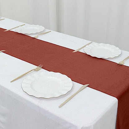 Balsa Circle 10 pcs 12x108-Inch Terracotta Premium Velvet Table Runners Wedding - Image 8