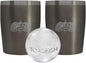 Toadfish Non-tipping 10oz Double Wall Insulated Stainless Steel Rocks Tumbler 2-Pack Gift Set w/Ice Ball Tray & Easy Slide Lid - Graphite