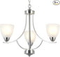 VINLUZ 3 Light Contemporary Chandeliers Brushed Nickel Modern Light Fixtures Ceiling Hanging Classic Pendant Lighting for Foyer Bedroom Dining Room Bathroom