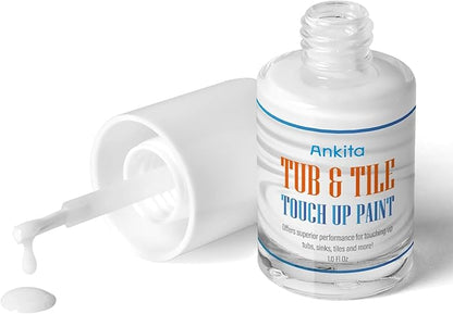 Specialty Tub and Tile Paint, White Tub Paint for Bathtub, Quick-Dry Porcelain paint for Scratches & Chips on Porcelain, Acrylic, Enamel, Cast Iron, Bathtub, Tiles, Sinks and Toilets(Matte White)