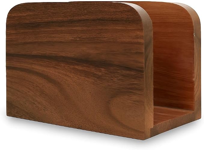 Wooden Napkin Holder for Table Acacia Wood Standing Paper Napkin Dispenser by Shafa+impex