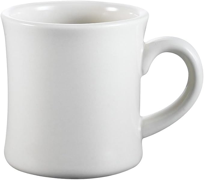 CAC China HAR-12-W 12-Ounce Stoneware Round Coffee Mug, 3-1/2 by 4-Inch by CACChina
