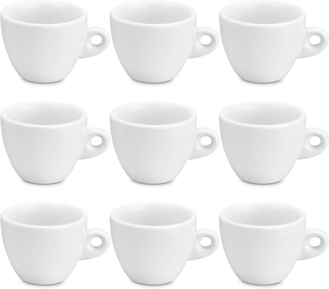 Reallnaive 10 Pcs 5 oz Porcelain Espresso Cup Set White Tiny Ceramic Coffee & by Unknown