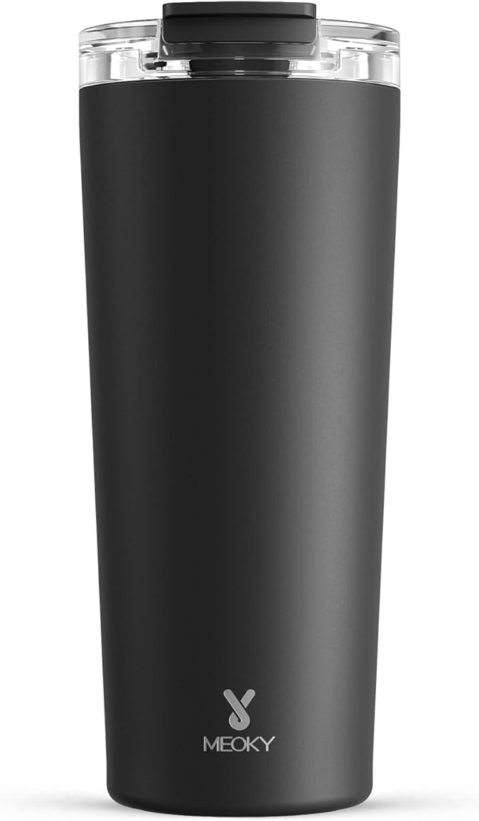 Meoky 24 oz Insulated Travel Coffee Mug: Leak Proof Lid, Night | Stainless by MEOKY