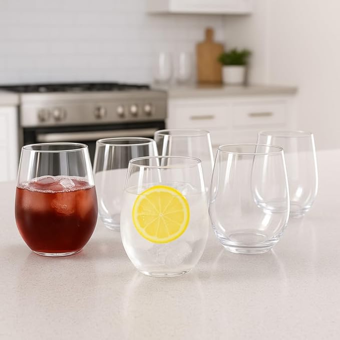 FDG Nuglass 19oz Tritan Stemless Wine Glass, 6-Pack