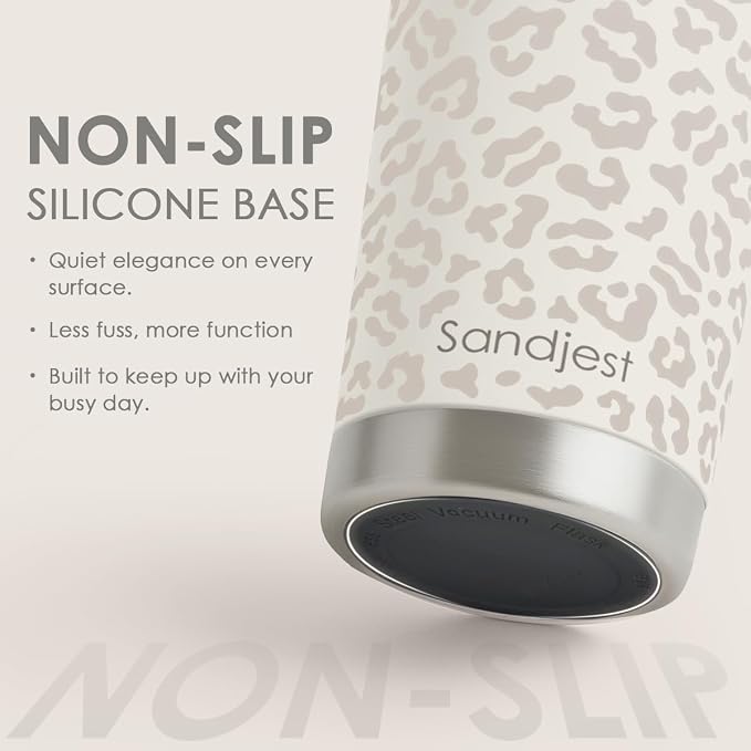 SANDJEST Leopard Print Tumbler 20oz Stainless Steel Insulated, Bow Gifts - Image 4