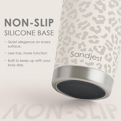 SANDJEST Leopard Print Tumbler 20oz Stainless Steel Insulated, Bow Gifts - Image 4