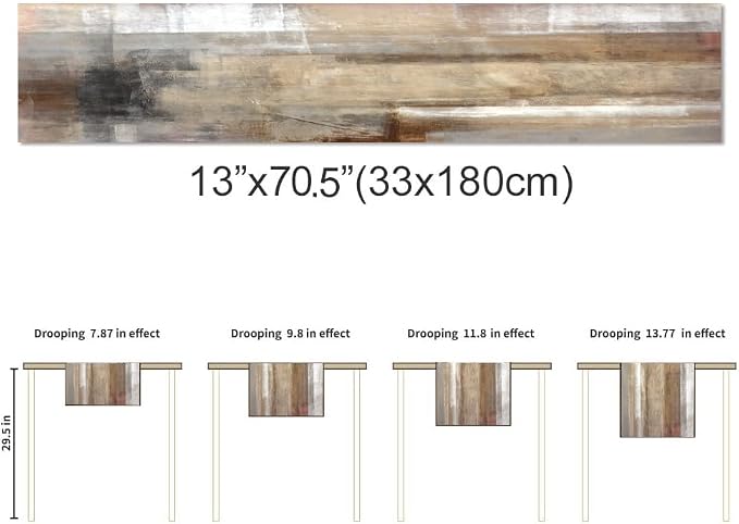 Brown Grey Table Runners Modern Art Farmhouse Linen Table Runners Dresser - Image 7