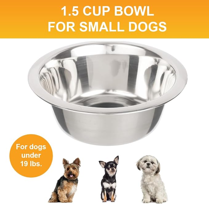 Neater Pet Brands 1.5 Cup Stainless Steel Dog Bowls, Dog Food Bowl & Water Bowl - Image 2